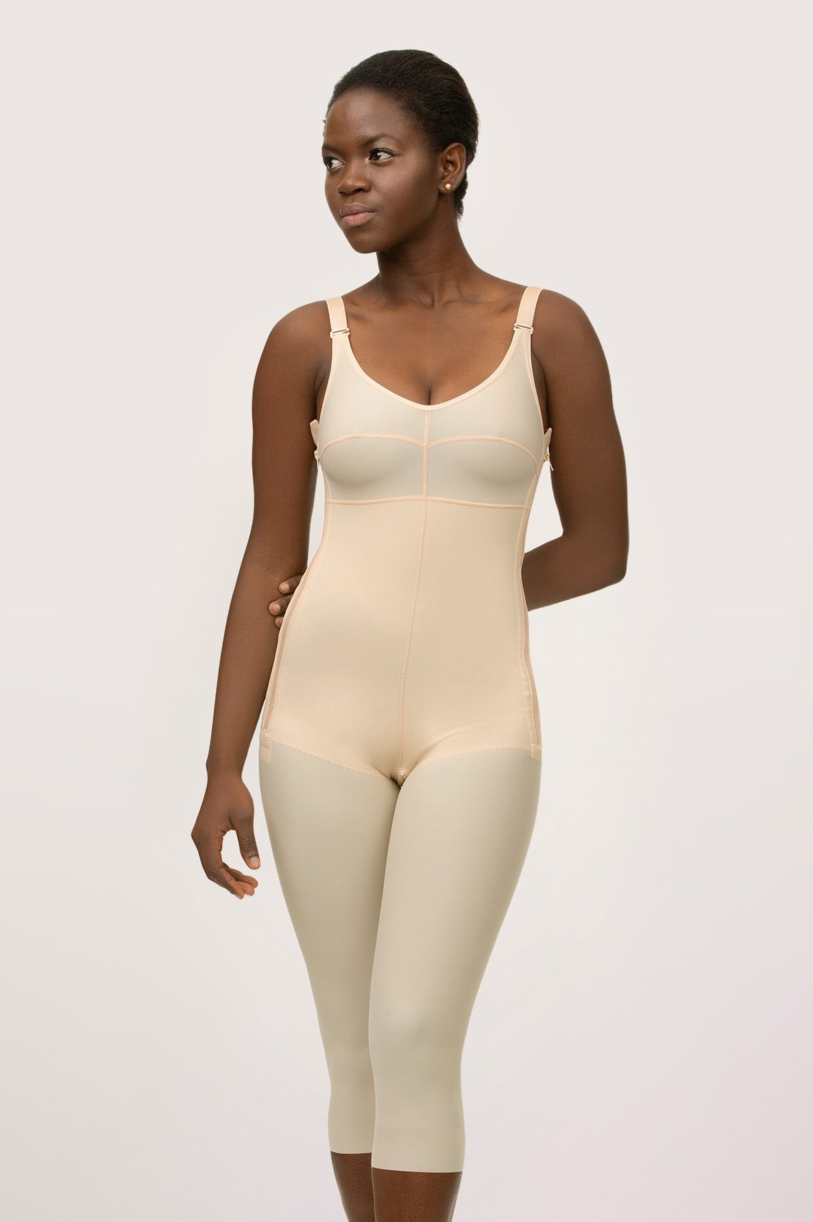 Below Knee Compression Bodysuit w/Bra & Zippers (BB05) – Isavela