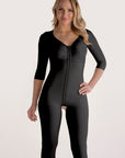 Below the Knee Bodysuit with Bra, Front Closure & Sleeves (BB09-BK)