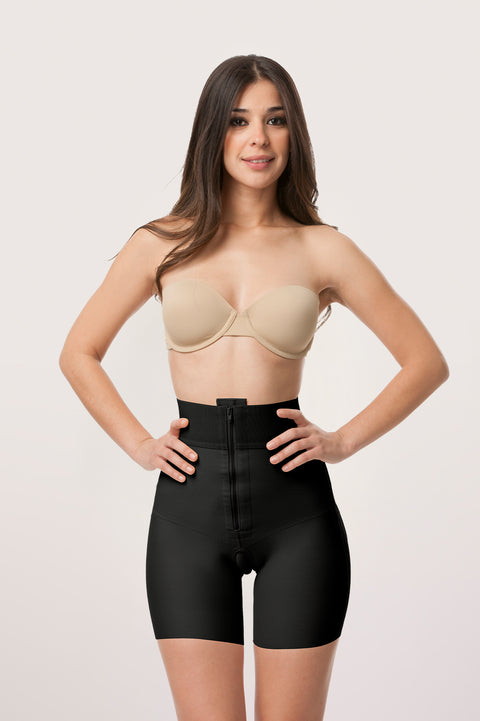 GluteLifting Mid-Thigh High Waist Girdle w/Zipper & Open Buttocks (BE03)