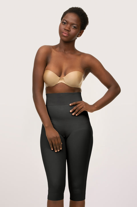 2nd Stage GluteLifting Below the Knee High Waist Girdle w/Open Buttocks (BE04-BK)