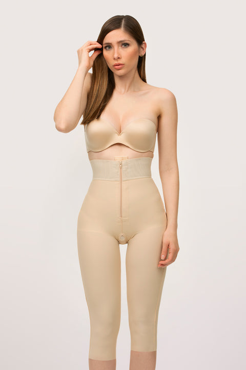 GluteLifting Below the Knee High Waist Girdle w/Zipper (BE09-BK)