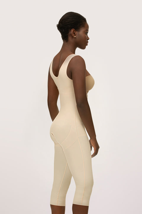 GluteLifting Below the Knee Bodysuit w/Front Closure & High Back (BE13-BK)