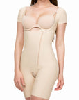 Mid-Thigh Bodysuit w/Front Zipper & Short Sleeves (BS09)