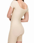 Mid-Thigh Bodysuit w/Front Zipper & Short Sleeves (BS09)