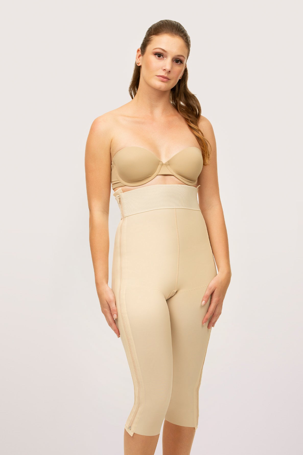 High Waist Below Knee Girdle w/Separating Zippers (GR05-SZ