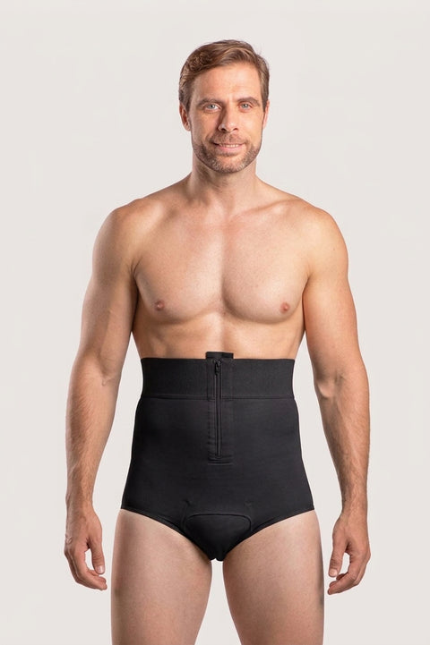 Male High-Waist Compression Girdle Brief with front Zipper (MG01)