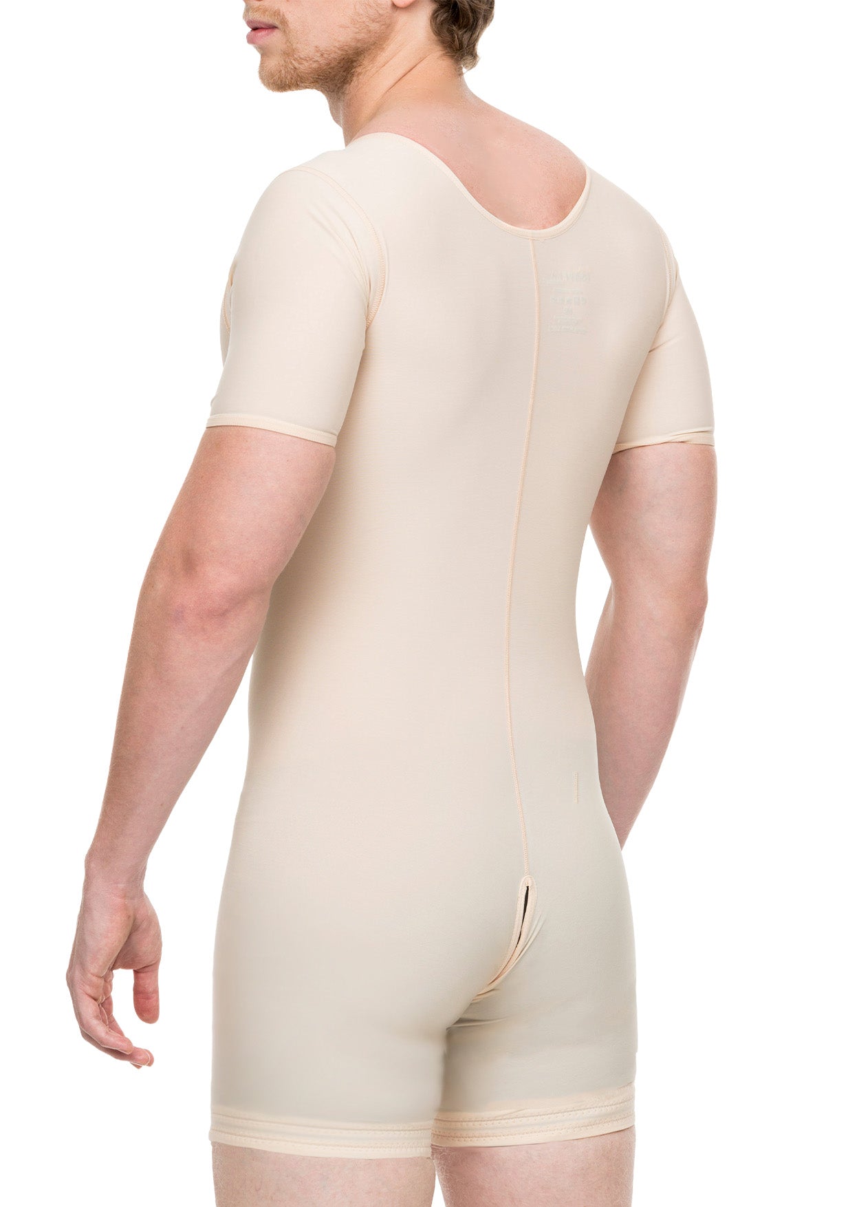 Male Mid-Thigh Compression Bodysuit w/Sleeves & Zipper (MG07)