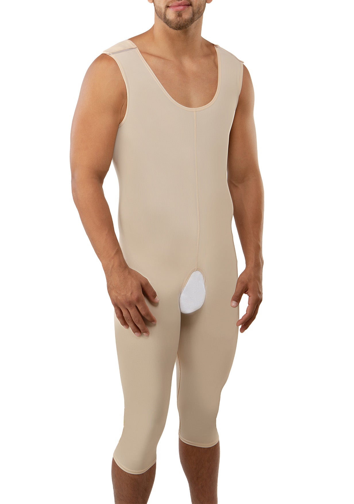 Body de compresión para hombre por debajo de la rodilla de segunda etapa (MG08-BK)