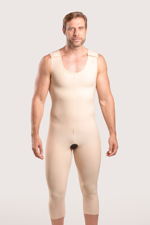 Body de compresión para hombre por debajo de la rodilla de segunda etapa (MG08-BK)