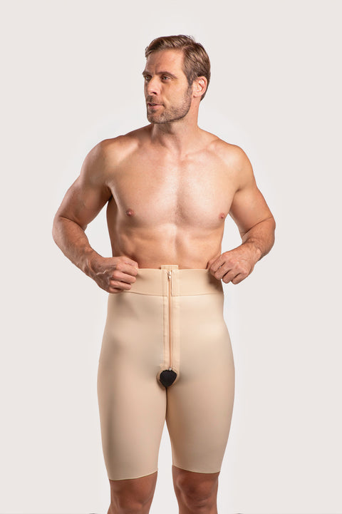 Male High Waist Mid-Thigh Compression Girdle w/Zipper (MG09)