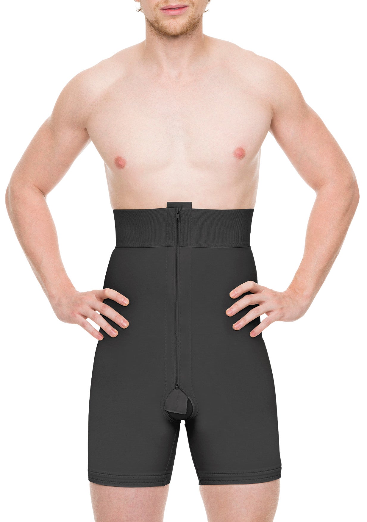 Male High Waist Mid-Thigh Compression Girdle w/Zipper (MG09)