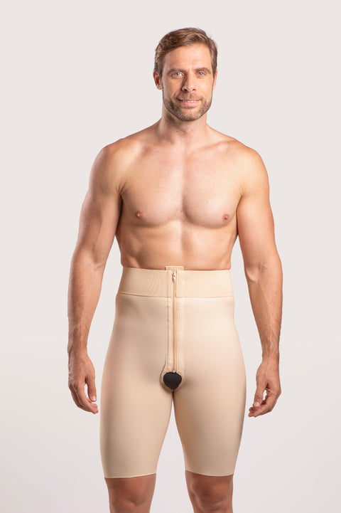 Male High Waist Mid-Thigh Compression Girdle w/Zipper (MG09)