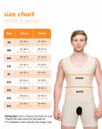 Body de compresión para hombre por debajo de la rodilla con mangas y cremallera (MG07-BK)