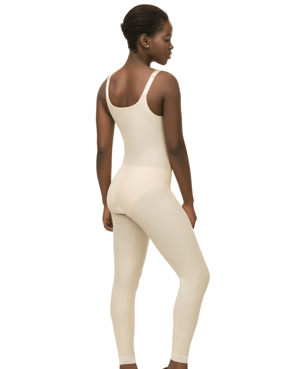 Isavela 2nd Stage Body Suit Mid Thigh Length W/Suspender Plastic Surgery Compression  Garment BS04 