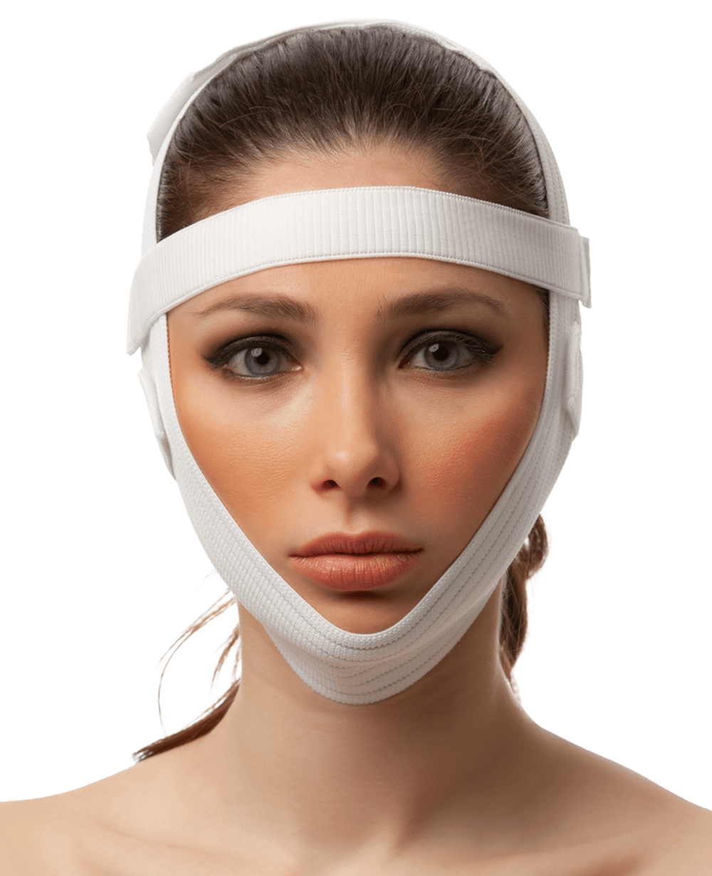 Chin Strap Facial Surgery Compression Garment with 2-1&quot; Bands (FA05) - Isavela Compression Garments