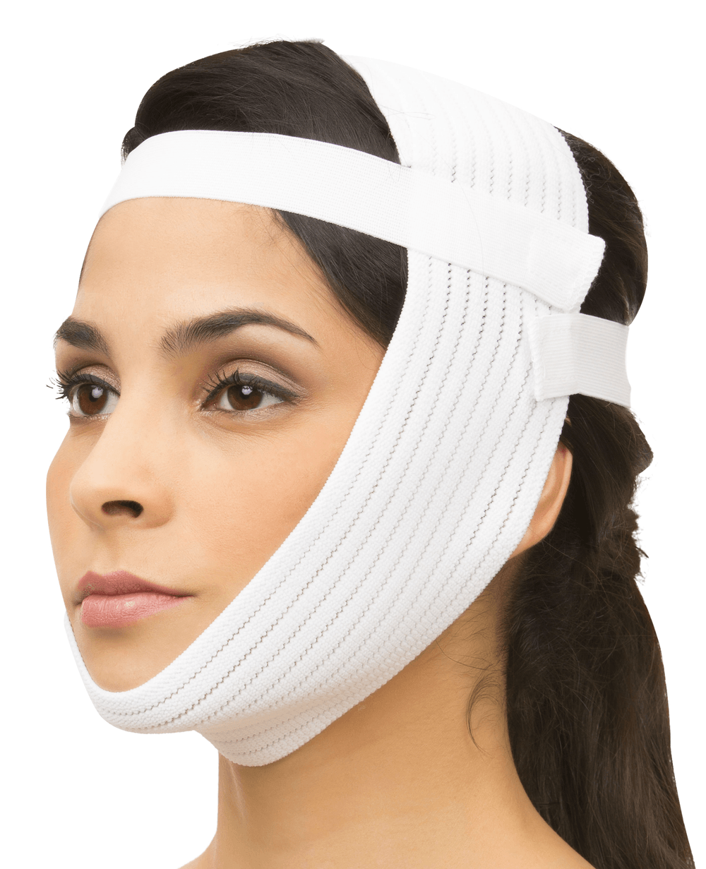 Chin Strap Facial Surgery Compression Garment with 2-1" Bands (FA05) - Isavela Compression Garments