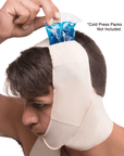 Chin Strap Support with Cold Pack Insert Pouches Compression Garment with Full Neck Support (FA04) - Isavela Compression Garments