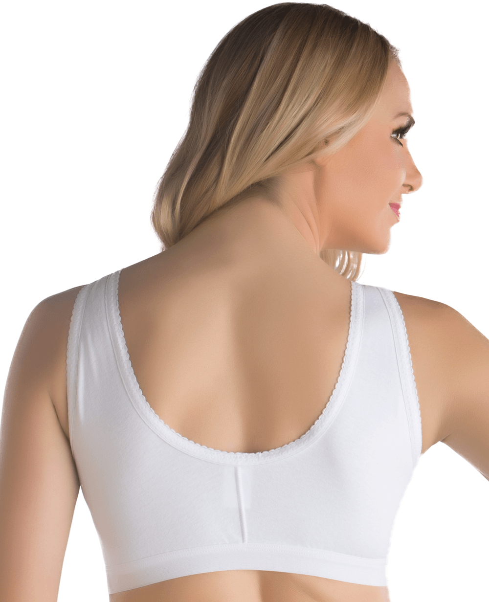 Cotton Bra with 1” Elastic & Hook and Eye Closure (CB01) - Isavela Compression Garments