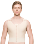 Short Length Male Abdominal Cosmetic Surgery Compression Vest with Zipper (MG03-SH) - Isavela Compression Garments
