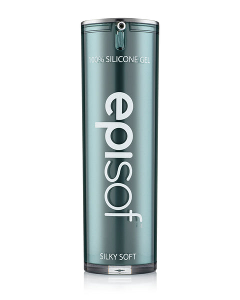A bottle of Episof Biodermis Silicone Gel for Scars, 30 ml, with green and white labeling.