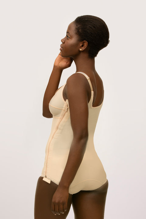 Panty-Length Compression Bodysuit with Bra & Zipper (BB01)