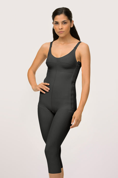 Below Knee Compression Bodysuit w/Bra & Zippers (BB05)
