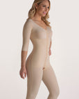 Below the Knee Bodysuit with Bra, Front Closure & Sleeves (BB09-BK)