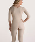 Back view of the BB09-BK Stage 1 garment, showing the full back support and flat-seamed construction for smooth, comprehensive compression.