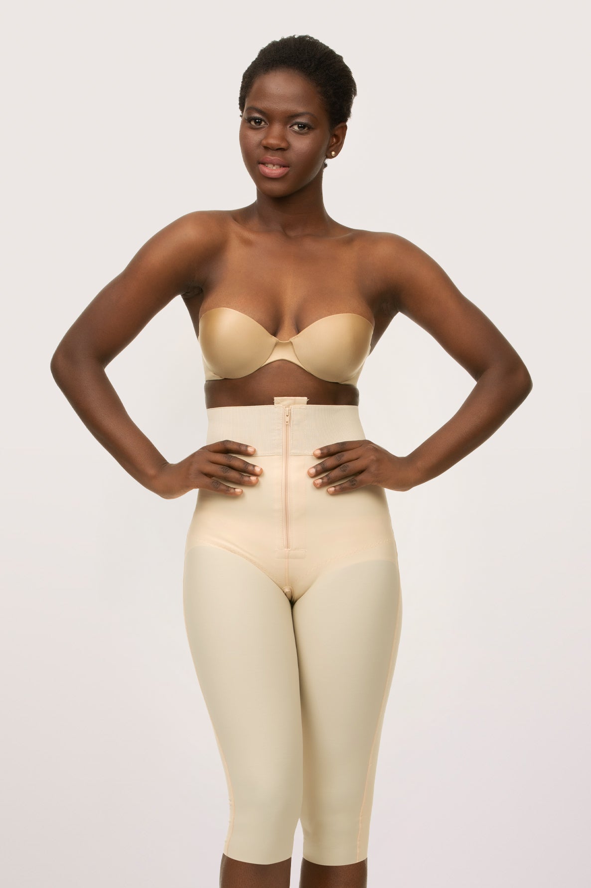 GluteLifting Below the Knee High Waist Girdle w/Zipper & Open