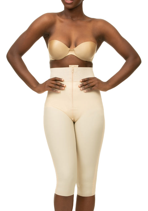 GluteLifting Below the Knee High Waist Girdle w/Zipper & Open Buttocks (BE03-BK)