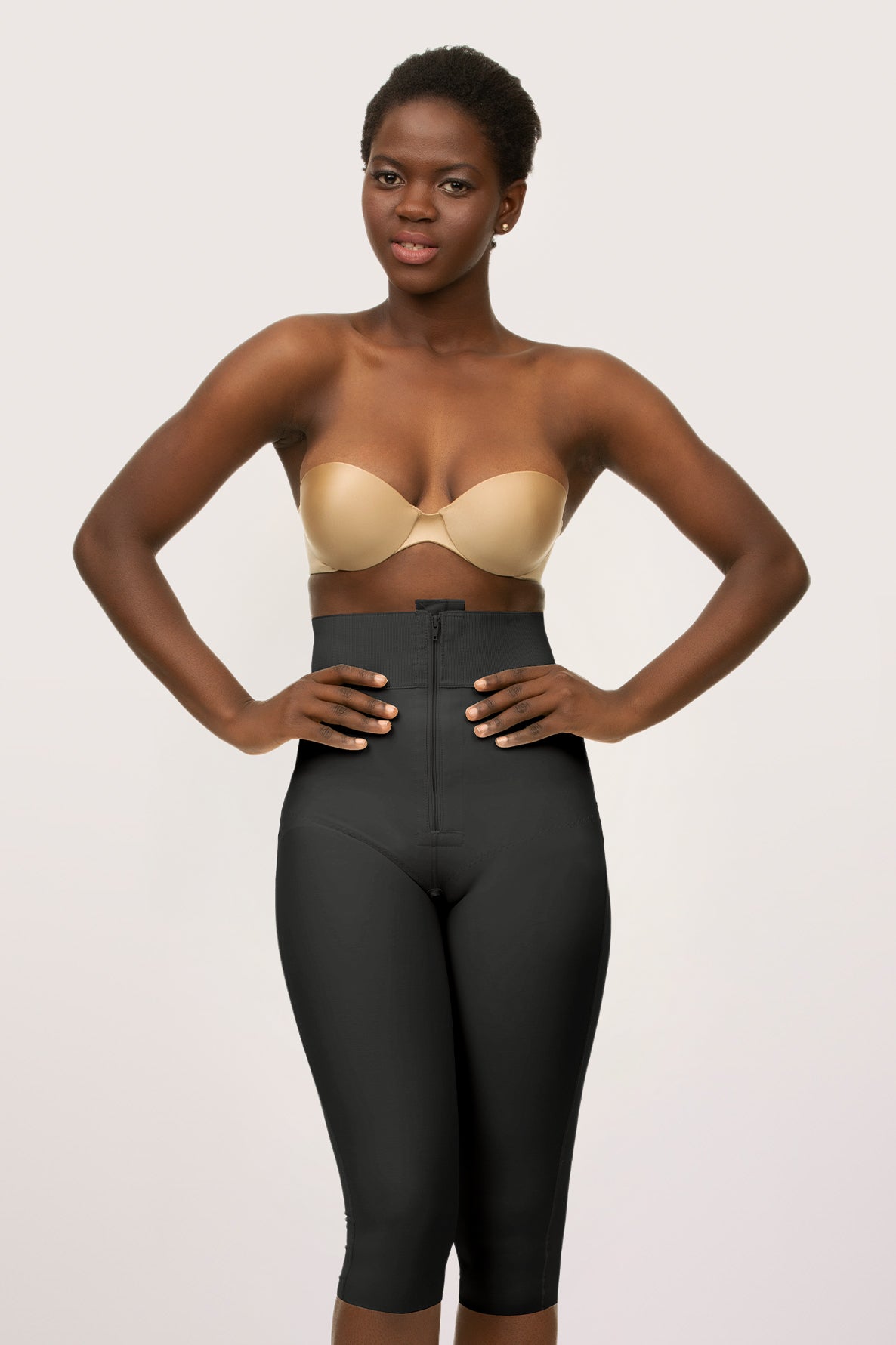 GluteLifting Below the Knee High Waist Girdle w/Zipper & Open