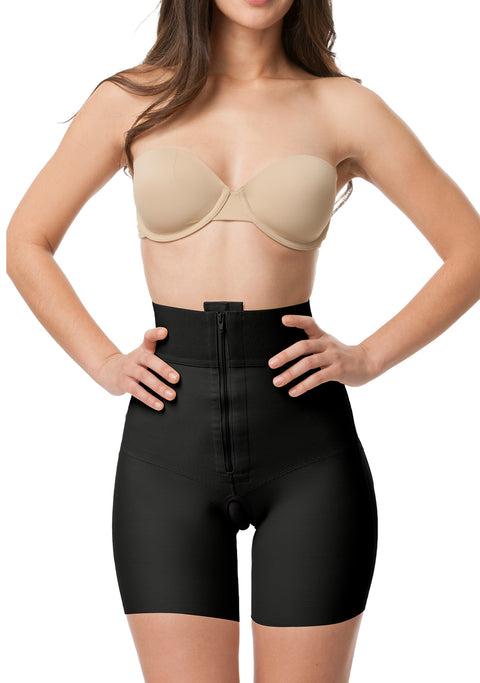 GluteLifting Mid-Thigh High Waist Girdle w/Zipper & Open Buttocks (BE03)