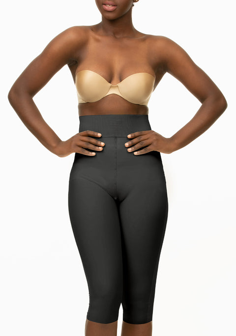 2nd Stage GluteLifting Below the Knee High Waist Girdle w/Open Buttocks (BE04-BK)