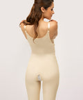Back view of the BS03 mid-thigh garment showing the high-back compression and flat-seamed finish for smooth support after a tummy tuck.