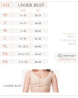 Chaleco/sujetador sin mangas para aumento de senos (hasta la cintura) con cremallera frontal (VS04)