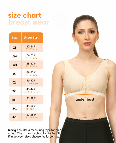 Cotton Surgical Recovery Bra with 2” Elastic Band (CB02)