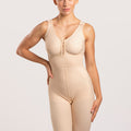 Isavela GR04 Stage 2 high-waist girdle with mid-thigh length for tummy tuck and liposuction recovery, featuring flat-seamed medical-grade fabric.