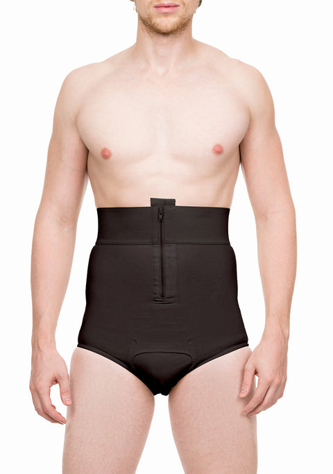 Male High-Waist Compression Girdle Brief with front Zipper (MG01)