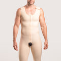 Male Below the Knee Compression Bodysuit w/Zipper (MG02-BK)