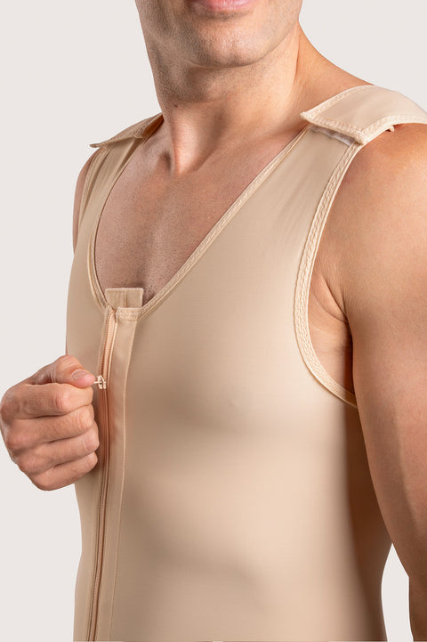 Male Mid-Thigh Compression Bodysuit w/Zipper (MG02)