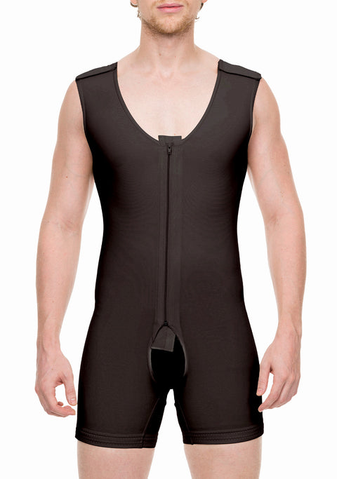 Male Mid-Thigh Compression Bodysuit w/Zipper (MG02)