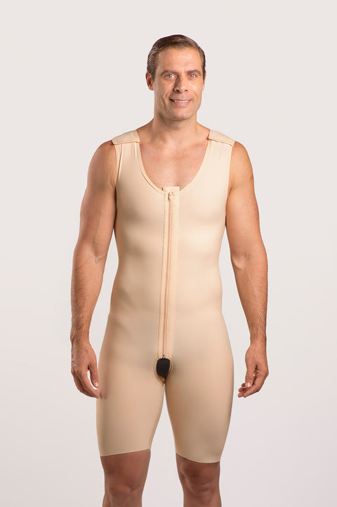Male Mid-Thigh Compression Bodysuit w/Zipper (MG02)