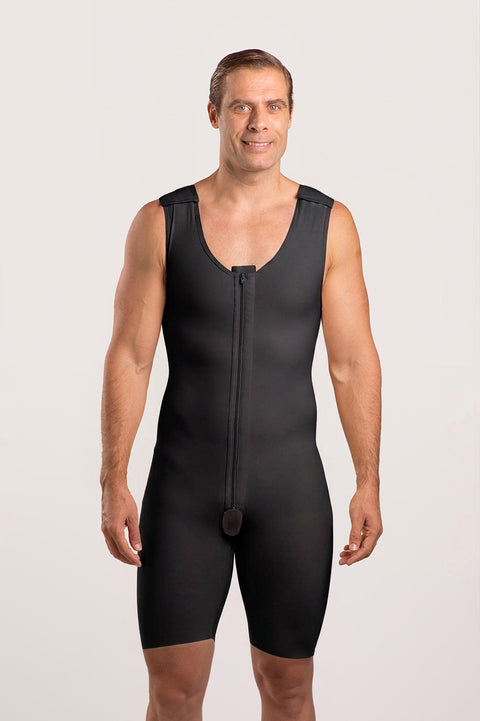 Male Mid-Thigh Compression Bodysuit w/Zipper (MG02)