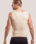 Full back view of the Isavela MG04 beige compression vest, highlighting the high-back support and latex-free medical material for post-op stability.