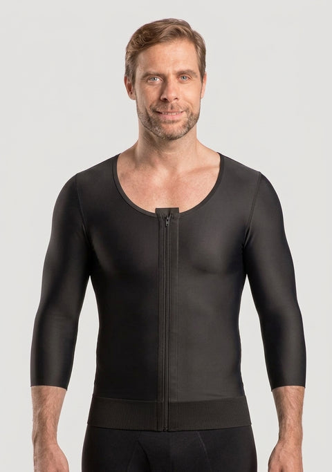 Male Compression Vest w/Medium Sleeves & Zipper (MG06-MS)