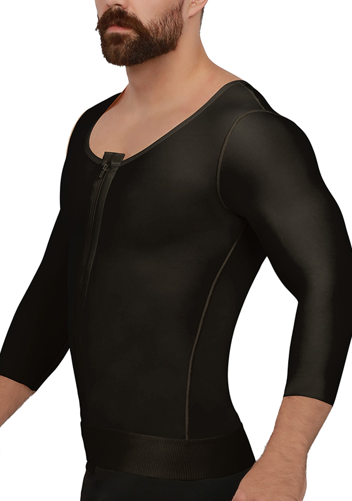 Male Compression Vest w/Medium Sleeves & Zipper (MG06-MS