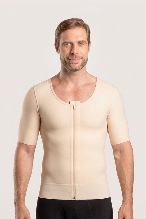 Male Compression Vest w/Short Sleeves & Zipper (MG06)