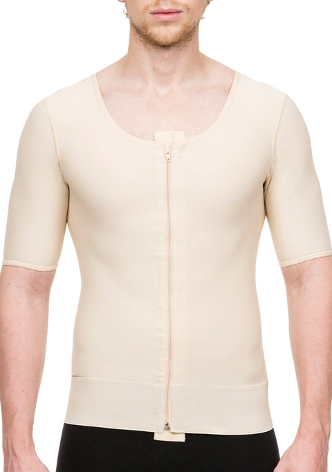 Male Compression Vest w/Short Sleeves & Zipper (MG06)