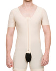 Male Mid-Thigh Compression Bodysuit w/Sleeves & Zipper (MG07)