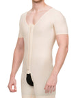 Male Mid-Thigh Compression Bodysuit w/Sleeves & Zipper (MG07)